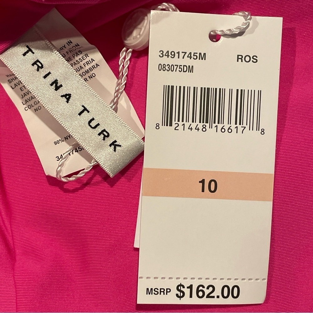 Trina Turk Monaco Halter One Piece Swimsuit Rose Size 10 - Picture 10 of 14